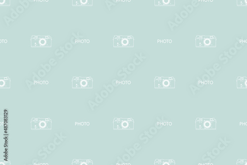 Seamless pattern from old drawn cameras. Background on the theme of photography and photographic equipment.