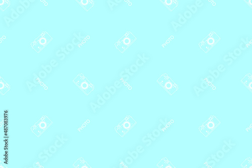 Seamless pattern from old drawn cameras. Background on the theme of photography and photographic equipment.