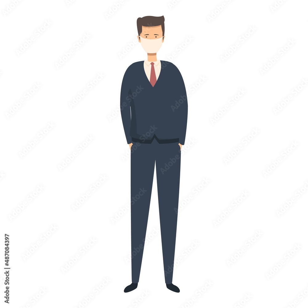 Factory man in mask icon cartoon vector. Medical safety. Worker team Factory man in mask icon cartoon vector. Medical safety. Worker team