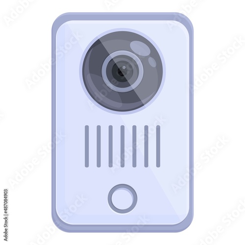 Intercom guard icon cartoon vector. Video door. Alarm camera