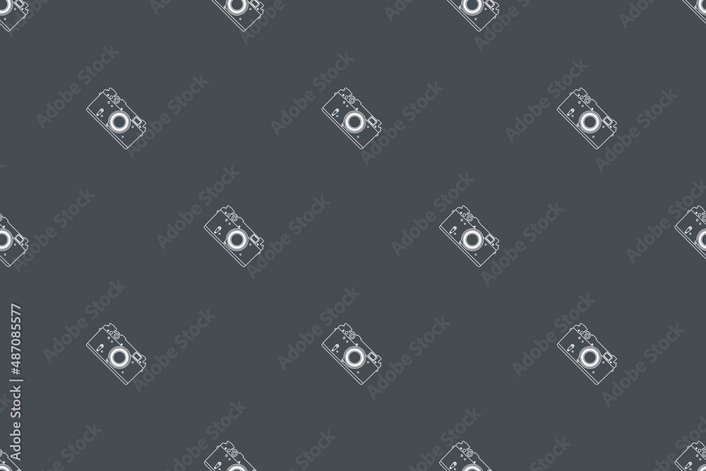 Seamless pattern from old drawn cameras. Background on the theme of photography and photographic equipment. Seamless pattern from old drawn cameras. Background on the theme of photography and photographic equipment.
