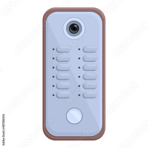 Intercom phone icon cartoon vector. Door system. Security camera