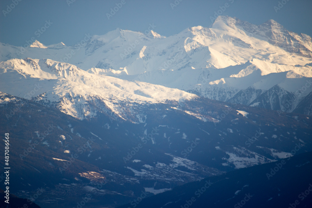 European Alps from the top of Zugspitze - Germany's tallest mountain