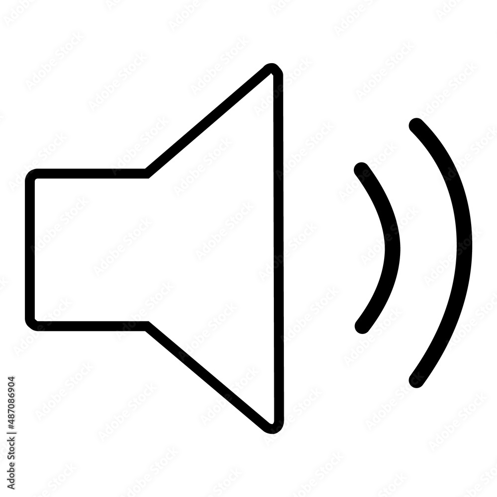 Sound On Button Flat Icon Isolated On White Background Sound On Button Flat Icon Isolated On White Background