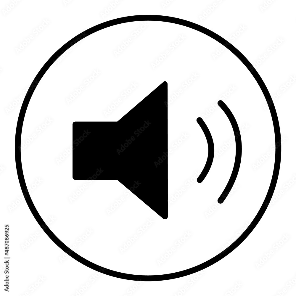 Sound On Button Flat Icon Isolated On White Background Sound On Button Flat Icon Isolated On White Background