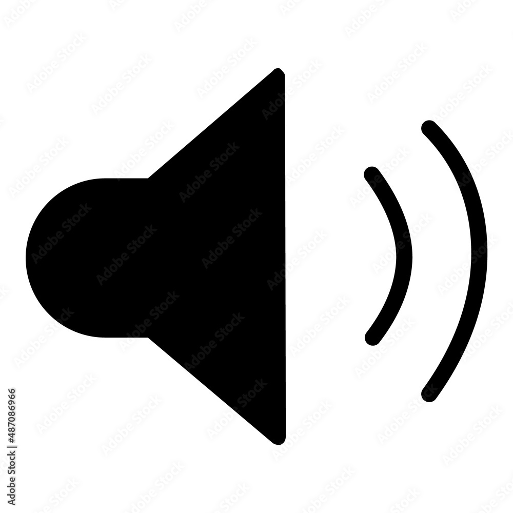Sound On Button Flat Icon Isolated On White Background Sound On Button Flat Icon Isolated On White Background