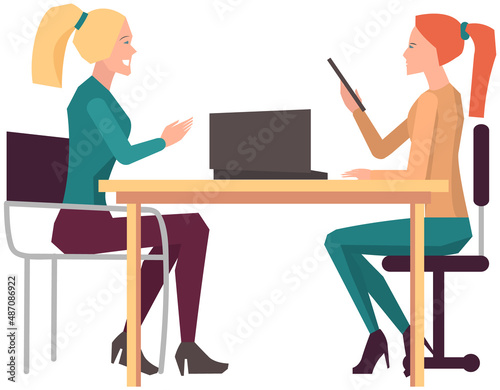 Businesspeople have project strategy planning meeting. Teamwork with business plan, creating new creative project. Meeting to discuss starting business. Colleagues discussing work in entrepreneurship