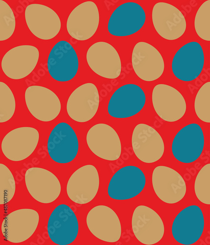 Easter colorful painted eggs seamless art pattern