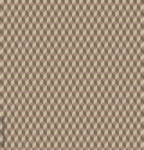 Seamless geometric volume pattern. 3D cube shapes.