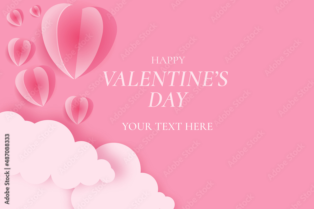 cloud pink valentine's day background Premium Vector