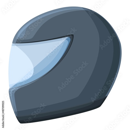 Sport biker helmet icon cartoon vector. Gear part. Safety case