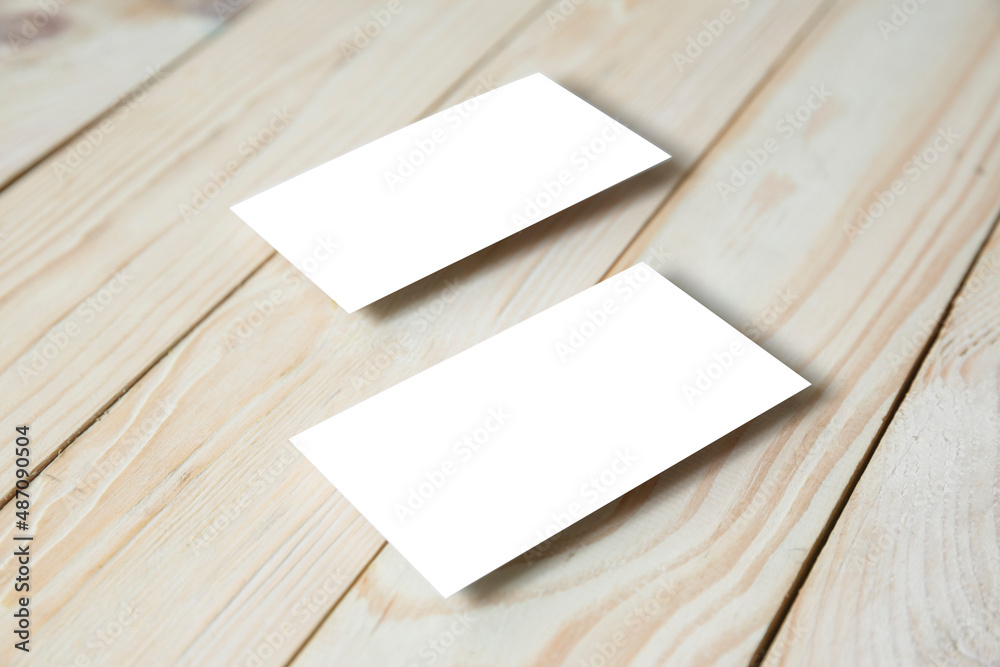 Business cards blank. Mockup on color background.