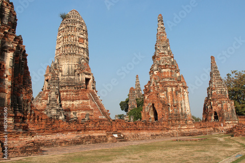 ruined buddhist temple  Wat Chai Watthanaram  in Ayutthaya  Thailand 