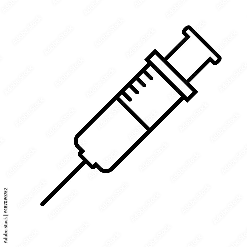 Syringe line icon, vector outline logo isolated on white background Syringe line icon, vector outline logo isolated on white background