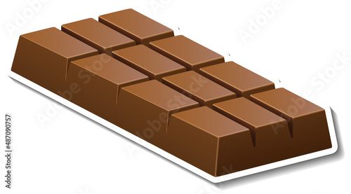 Chocolate bar in cartoon style