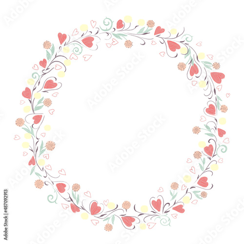 wreath of hearts and flowers
