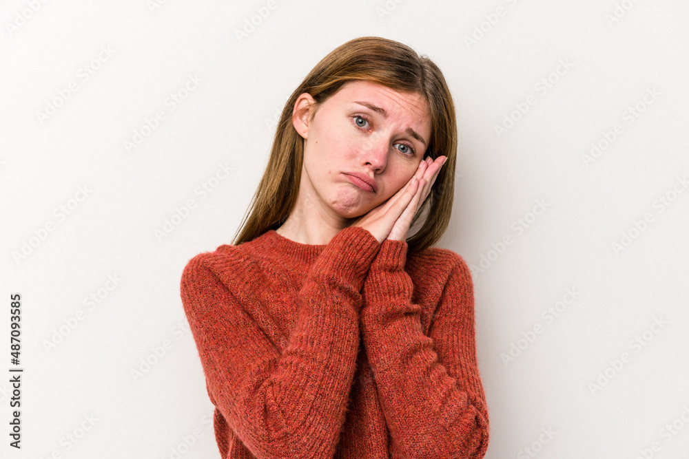 yawning showing a tired gesture covering mouth with hand. yawning showing a tired gesture covering mouth with hand.
