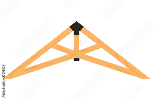 wooden rafters in the style of "Tijeras" on a white background 
