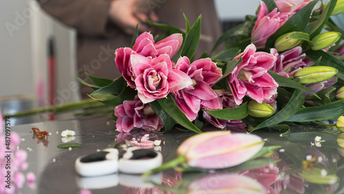 roses in a vase