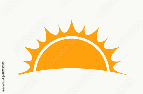 Sunset sun icon isolated.