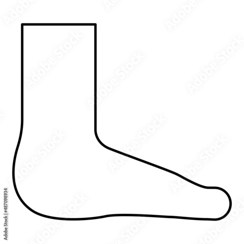 Foot care concept human ankle sole naked contour outline line icon black color vector illustration image thin flat style