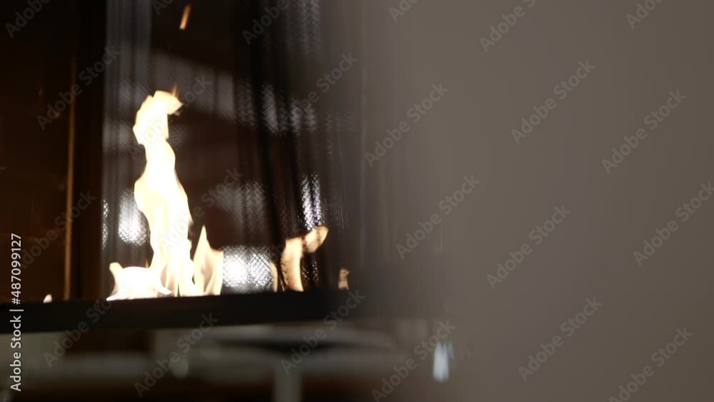 Fireplace artistically framed in background Fireplace artistically framed in background