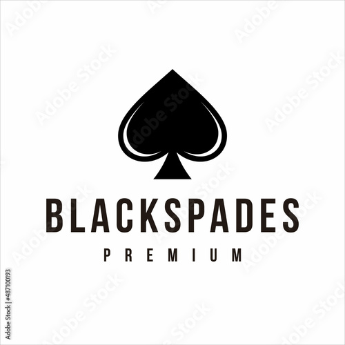 black spades icon logo design template vector on white background