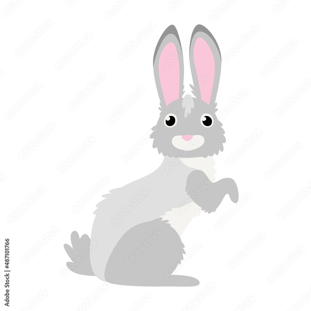 Cute rabbit in cartoon flat style. Isolated vector. Cute rabbit in cartoon flat style. Isolated vector.