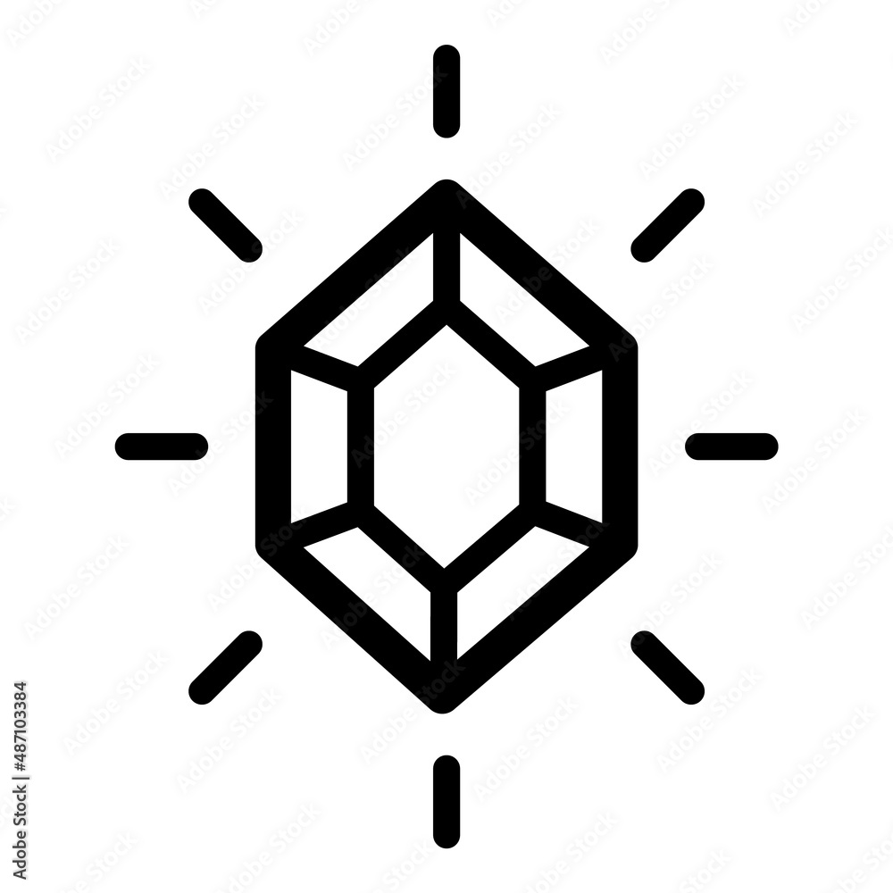 Diamond Gemstone Jewelry Flat Icon Isolated On White Background Diamond Gemstone Jewelry Flat Icon Isolated On White Background