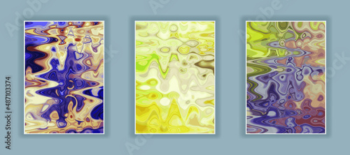 Liquid color marble style background. Fluid gradient inks design. Template for your design, banner, flyer, business card, poster, wallpaper, brochure
