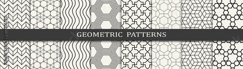 Set of arabic seamless patterns. Asian geometric traditional design islamic pattern. Seamless arabic ramadan pattern.