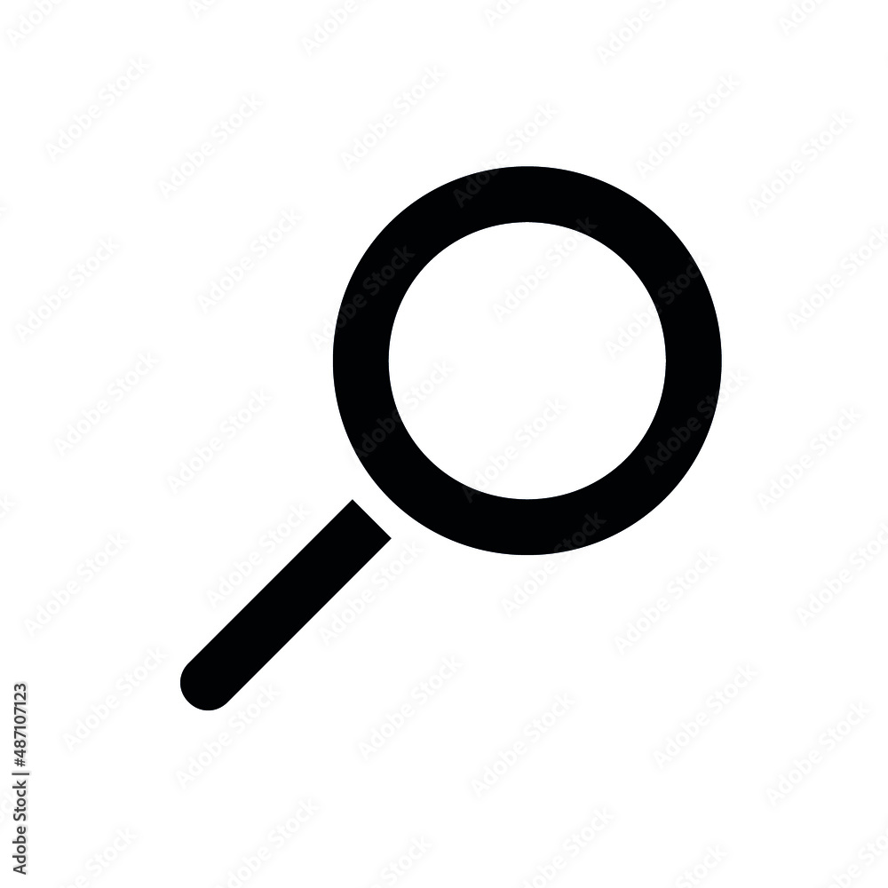 Seacrh minimalistic flat vector icon. Partialy rounded edges Seacrh minimalistic flat vector icon. Partialy rounded edges