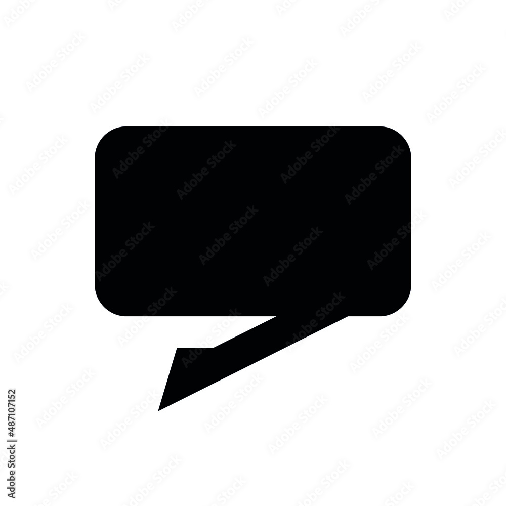 Naklejka premium Message flat vector icon. Rounded edges. Minimalistic dialog cloud