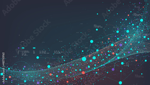Systematic extraction and analysis of large database flow, information processing digital visualization, futuristic vector background for presentation big data science photo