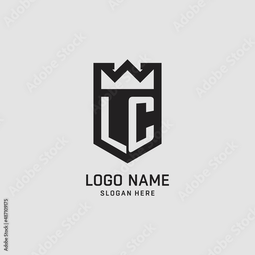 Initial LC logo shield shape, creative esport logo design photo