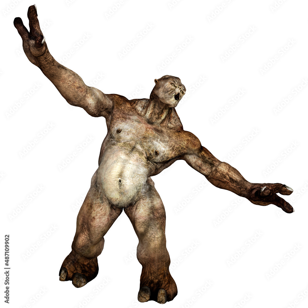 3D Rendering Fantasy Troll on White 3D Rendering Fantasy Troll on White