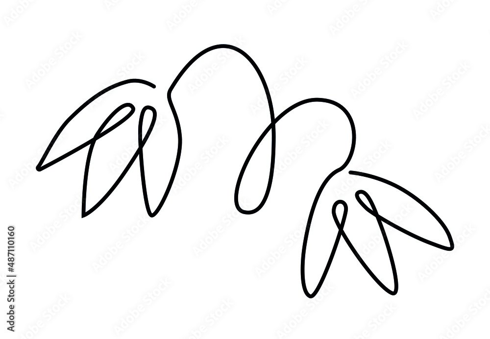 Outlined spring flowers in one line lilies of the valley and primroses clear design Outlined spring flowers in one line lilies of the valley and primroses clear design