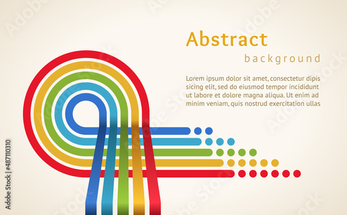 Colored stripes with circles. Vector design template.