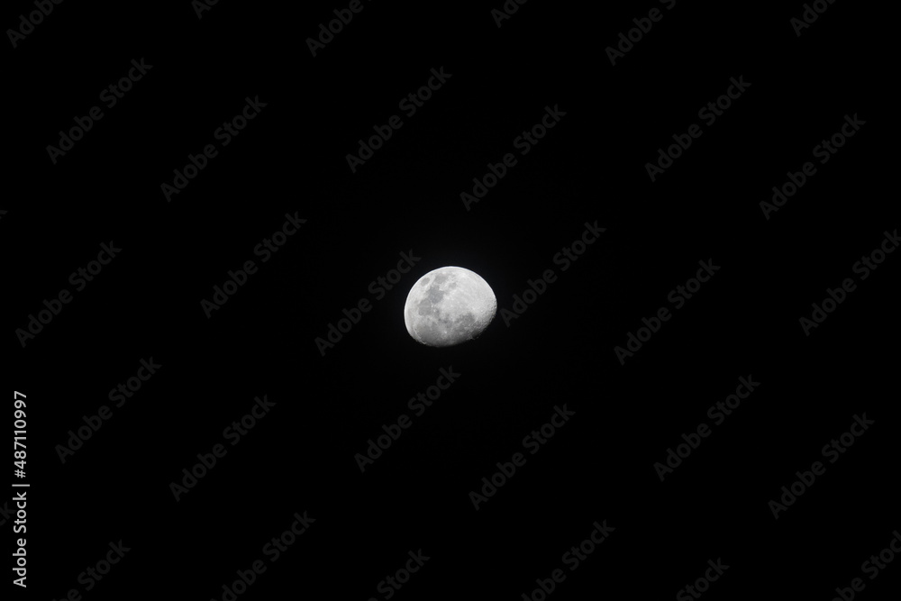 Half moon at night or in dark sky. Half moon at night or in dark sky.
