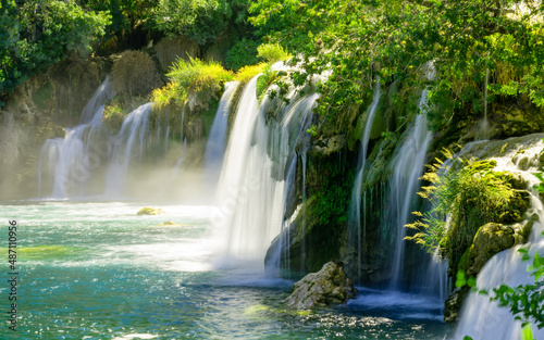 Krka National Park  waterfall Skradinski buk  Croatia.