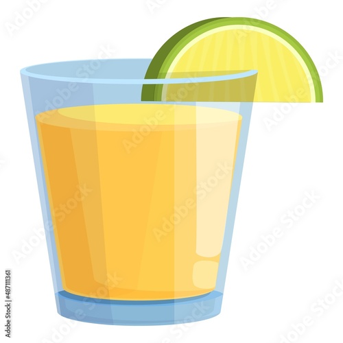 Tequila lime shot icon cartoon vector. Alcohol agave. Salt drink