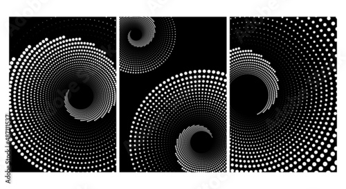 Black and white abstract posters. Vector design.