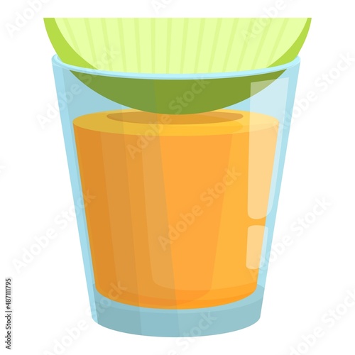 Tequila glass shot icon cartoon vector. Alcohol salt. Badge drink