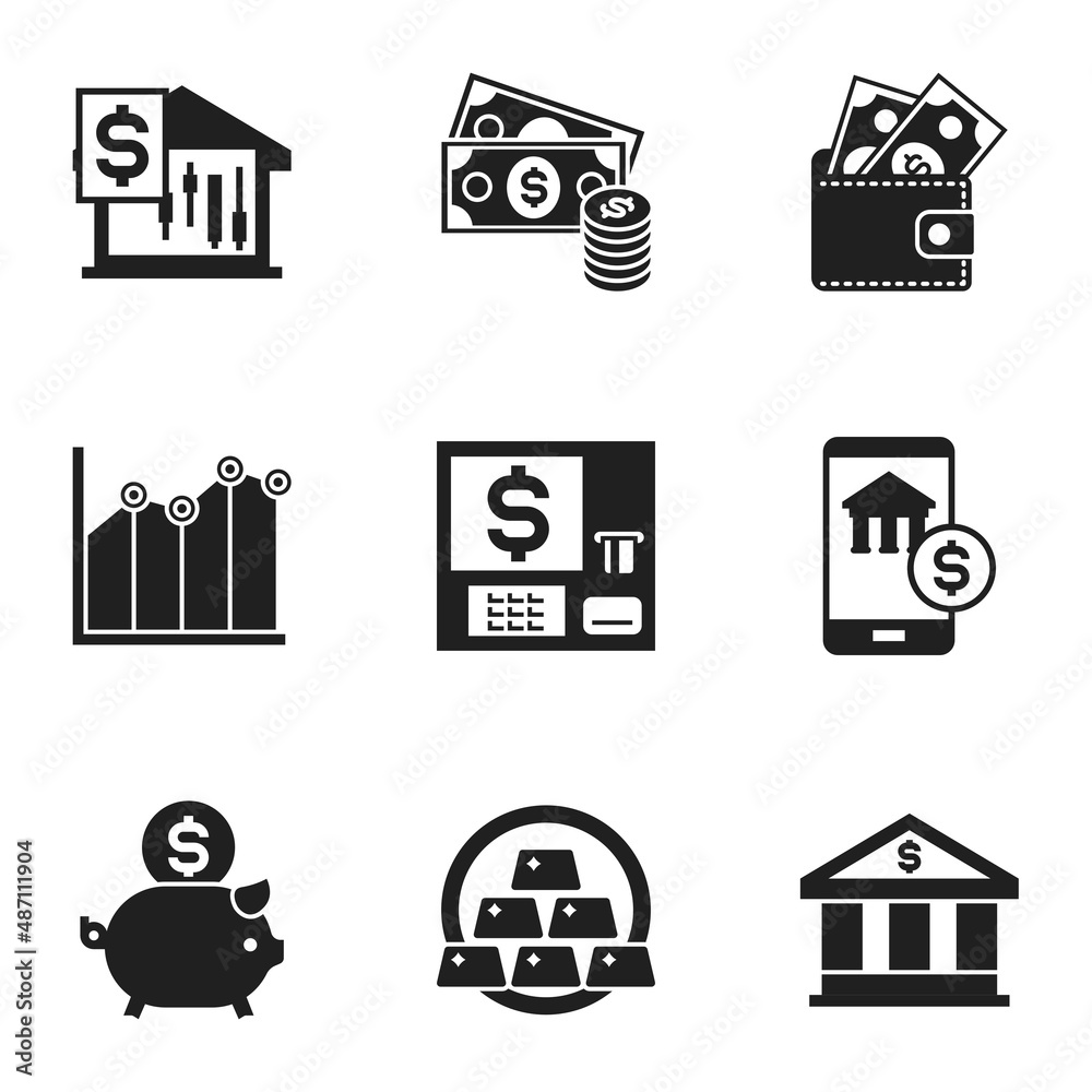 filled finance related icons, simple graphic elements for web and mobile filled finance related icons, simple graphic elements for web and mobile