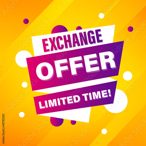 Exchange offer limited time sale banner with editable text effct photo