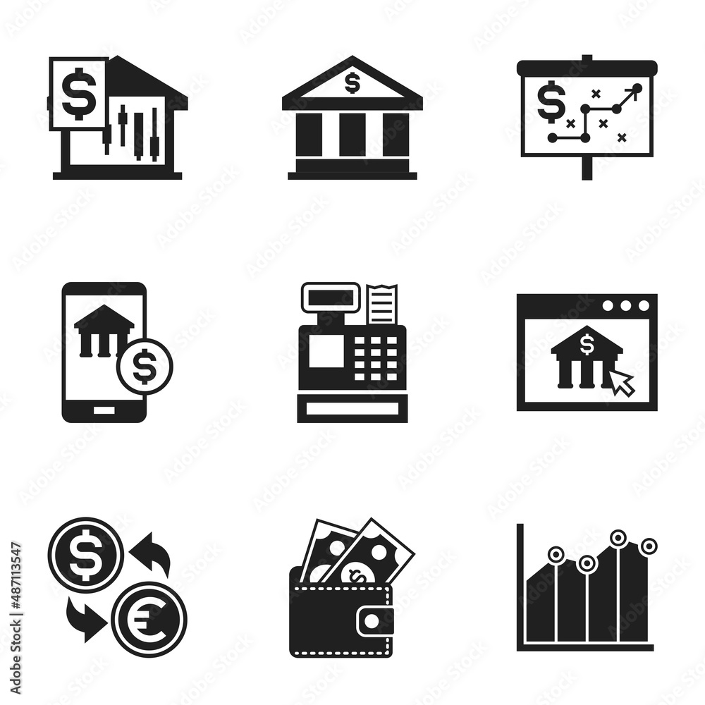 filled finance related icons, simple graphic elements for web and mobile filled finance related icons, simple graphic elements for web and mobile