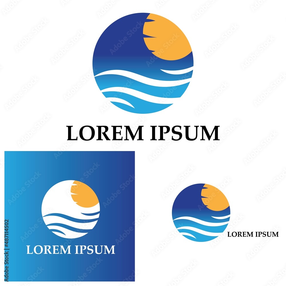 water wave logo design template water wave logo design template