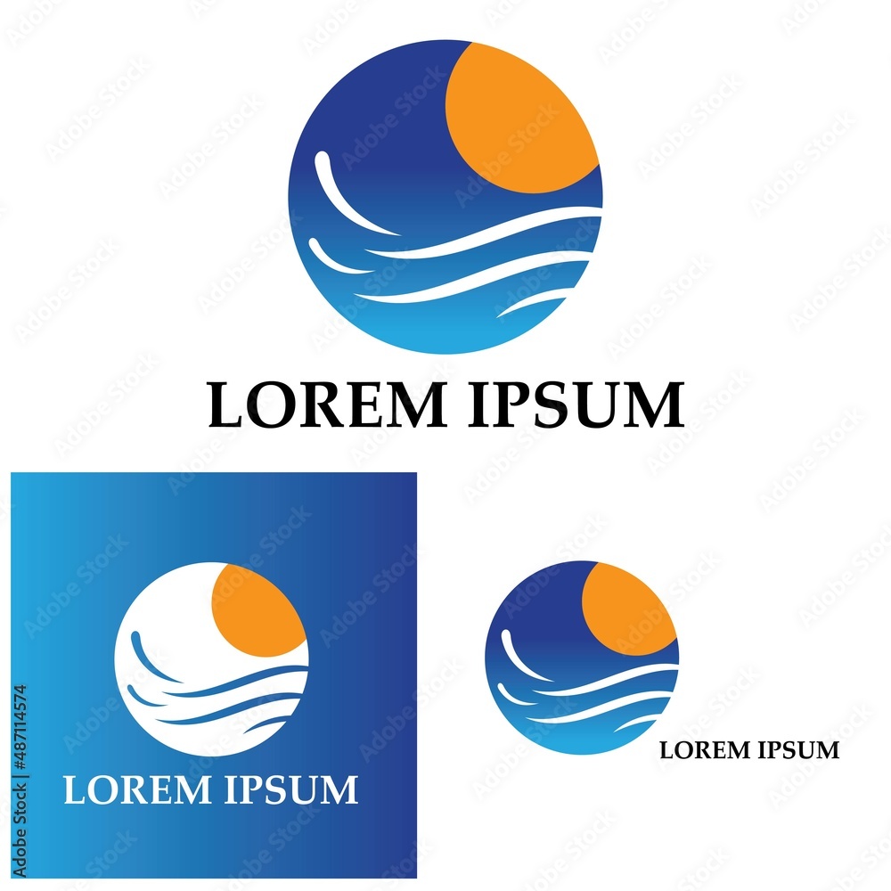 water wave logo design template water wave logo design template
