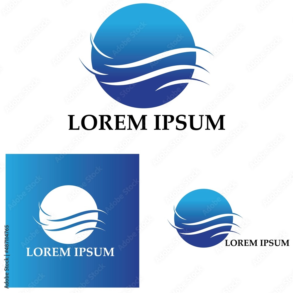 Fototapeta premium water wave logo design template