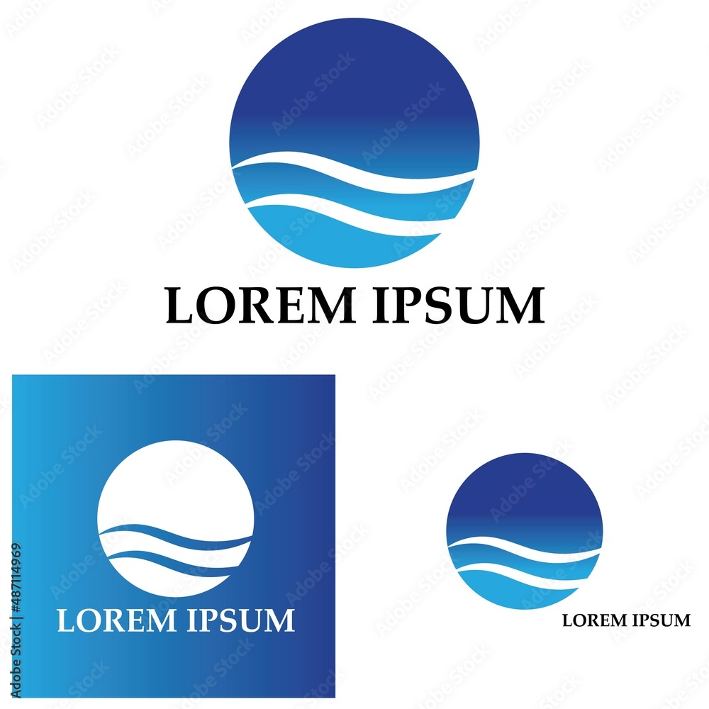 water wave logo design template water wave logo design template